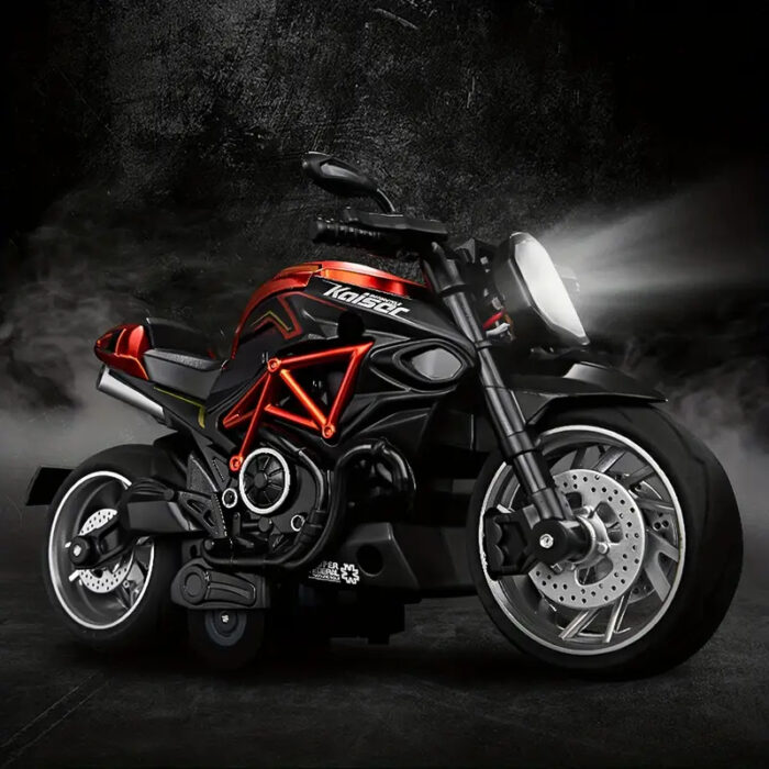 1:12 Alloy Series Classic Racing Pull Back Sports Bike With Flashing Lights And Sounds - Image 6