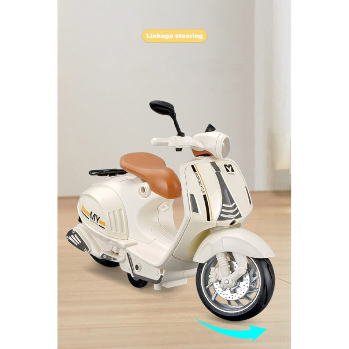 1/10 Alloy Mini Retro Diecast Model Classic Street Motorcycle Toy With Sound And Lights - Image 4