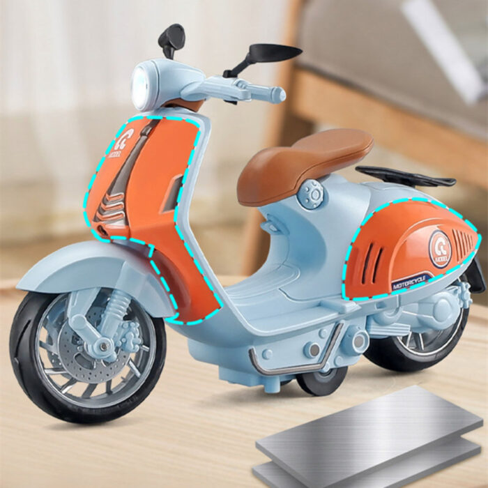 1/10 Alloy Mini Retro Diecast Model Classic Street Motorcycle Toy With Sound And Lights - Image 5
