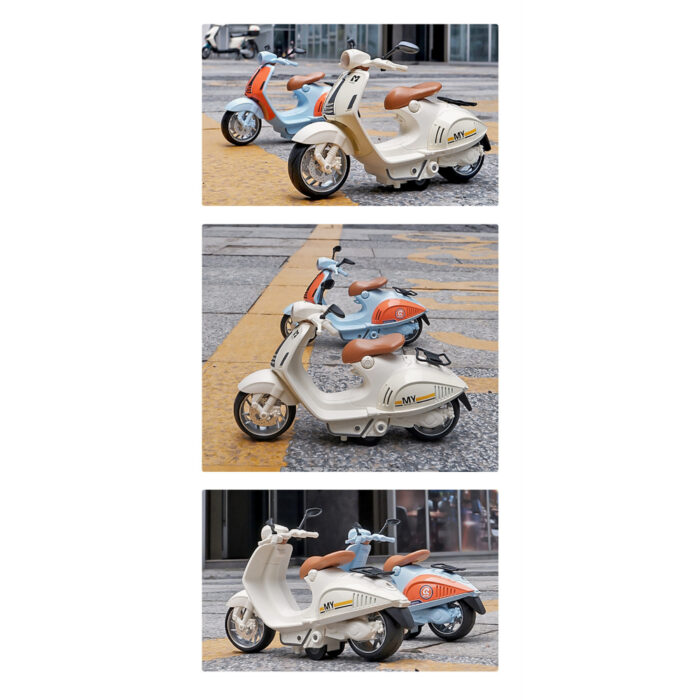 1/10 Alloy Mini Retro Diecast Model Classic Street Motorcycle Toy With Sound And Lights - Image 7