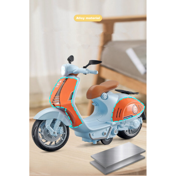 1/10 Alloy Mini Retro Diecast Model Classic Street Motorcycle Toy With Sound And Lights - Image 8
