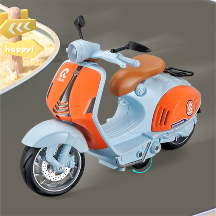 1/10 Alloy Mini Retro Diecast Model Classic Street Motorcycle Toy With Sound And Lights - Image 9