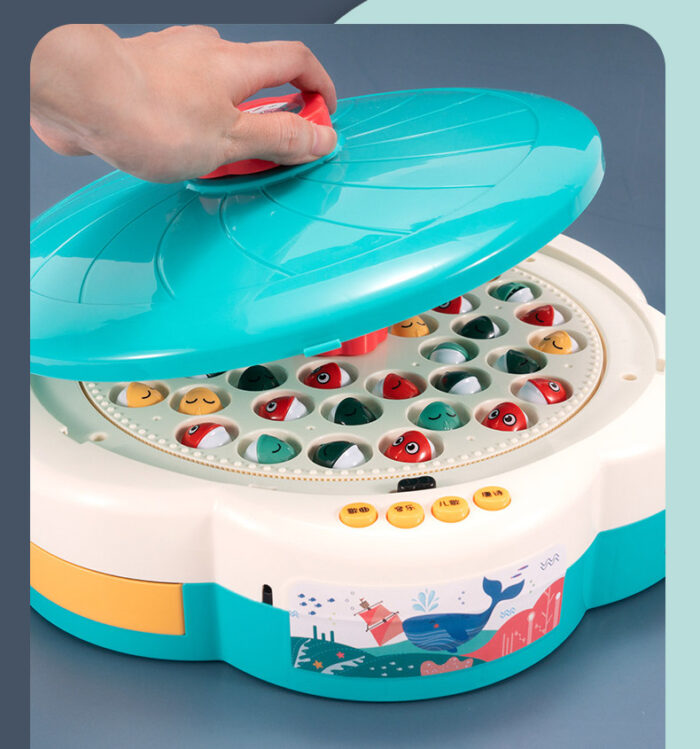 Fishing Multifunctional 3in1 Hero Magnetic Fish Game Electric Musical Rotating Board Kids Toy - Image 7