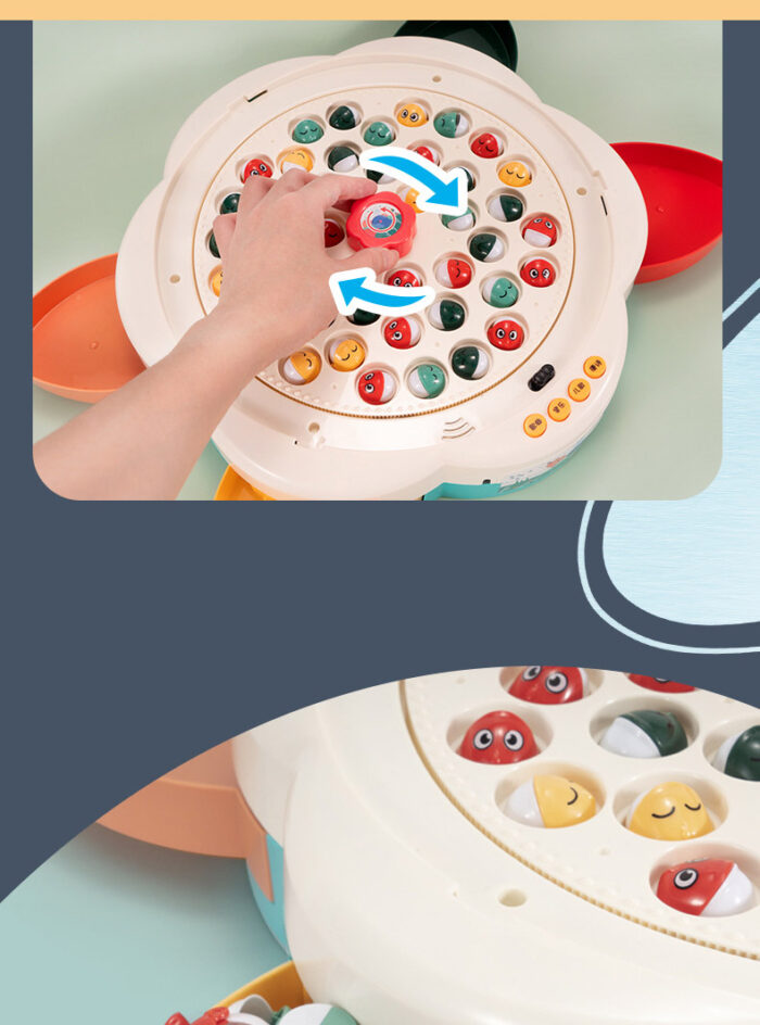 Fishing Multifunctional 3in1 Hero Magnetic Fish Game Electric Musical Rotating Board Kids Toy - Image 8