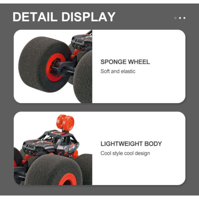 2.4G Lightweight Remote Control Sponge Wheel Water Spray Stunt Car - Image 6