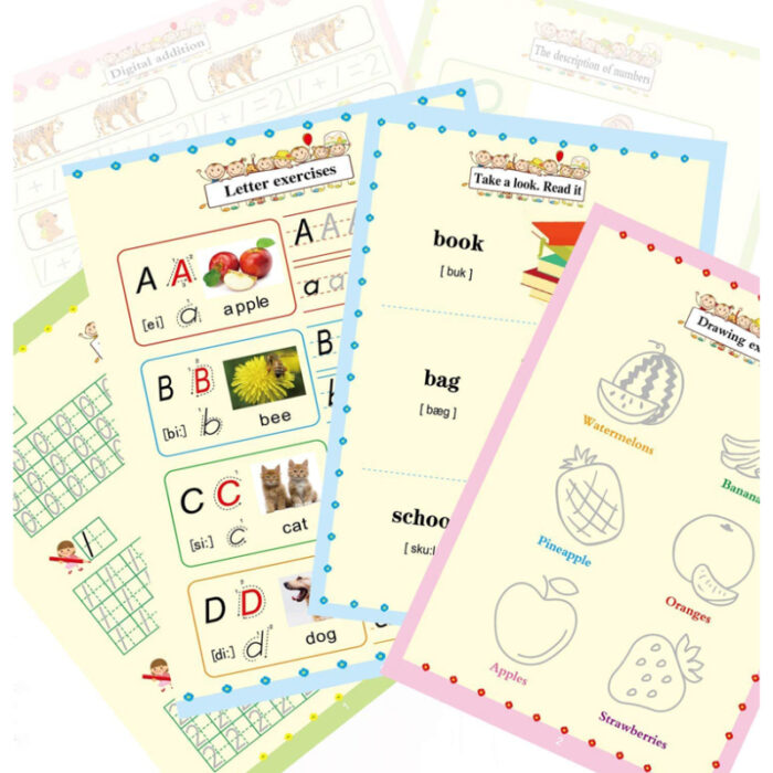 Pack of 4 Children Writing Paste Calligraphy Handwriting Reusable Magic Practice Copybook with 10 Refills - Image 3