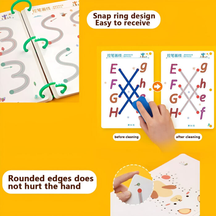 Reusable Magic Pen Control Workbook Set For Kids – Mastering Lines, Shapes, And Patterns In Handwriting And Drawing - Image 3