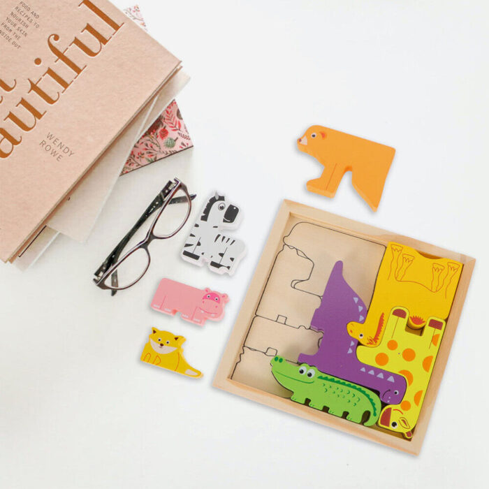 Cute Colorful Animal Shape Wooden Puzzle Toy For Kids - Image 3