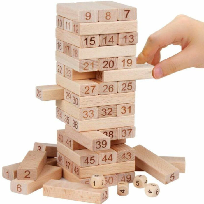 Classic Plain Jenga Wooden Puzzle Blocks Stacking Game 48 Pcs For Toddlers - Image 7