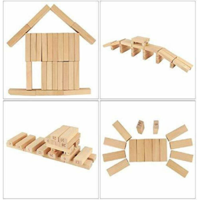Classic Plain Jenga Wooden Puzzle Blocks Stacking Game 48 Pcs For Toddlers - Image 6