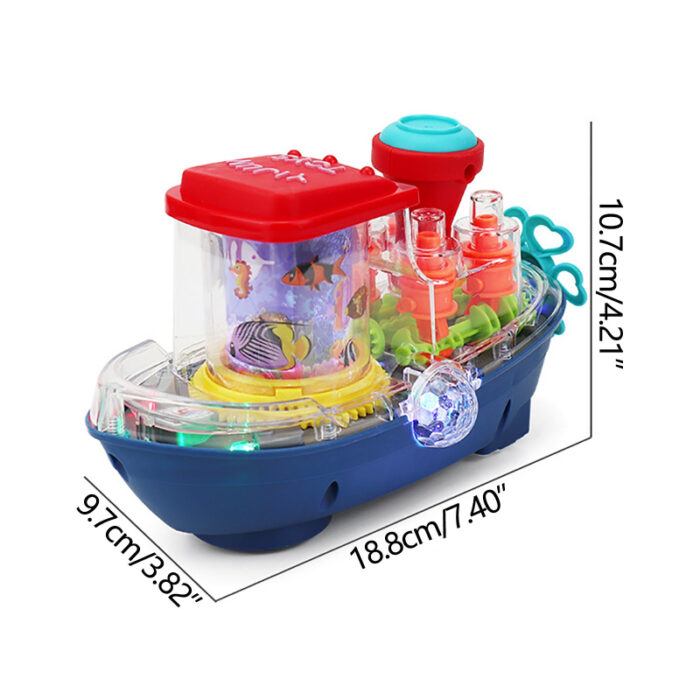 Underwater Symphony Transparent Musical Land Ship Toy With Dazzling Lights - Image 6