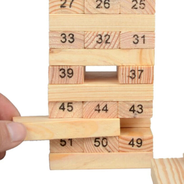 Classic Plain Jenga Wooden Puzzle Blocks Stacking Game 48 Pcs For Toddlers - Image 5