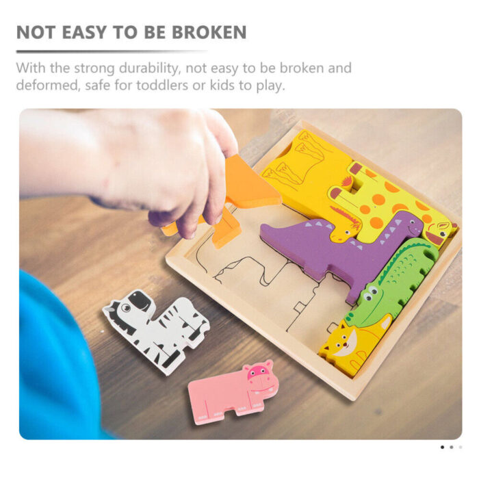 Cute Colorful Animal Shape Wooden Puzzle Toy For Kids - Image 5