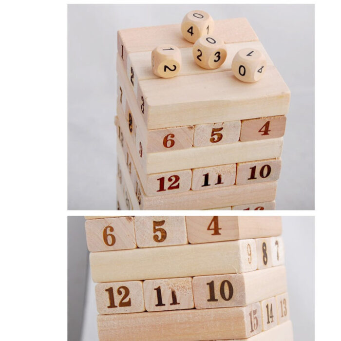 Classic Plain Jenga Wooden Puzzle Blocks Stacking Game 48 Pcs For Toddlers - Image 4