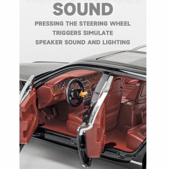 1:24 Bentley Mulsanne Alloy Die-Cast Model Car With Sound & Light - Image 9
