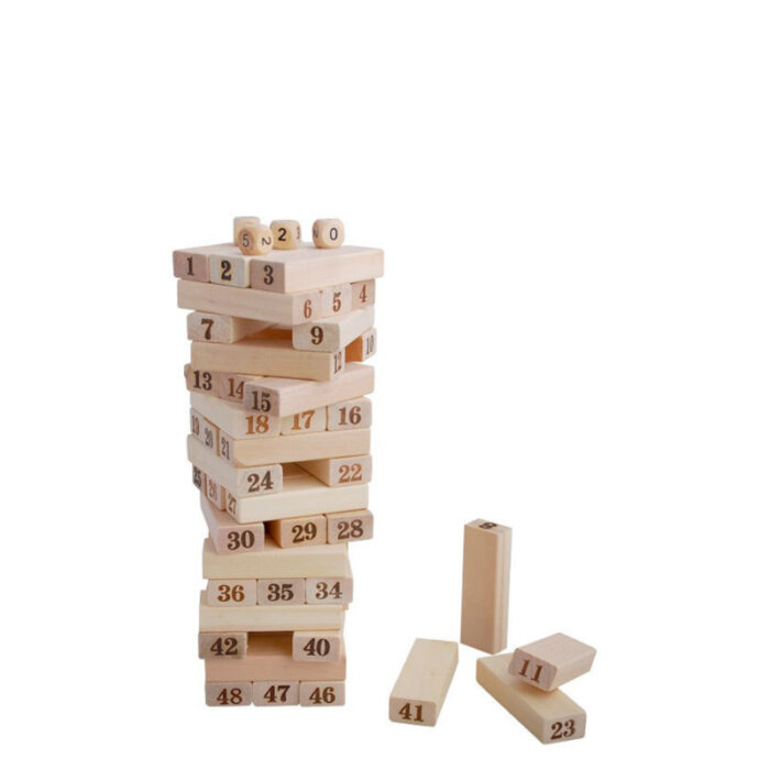 Classic Plain Jenga Wooden Puzzle Blocks Stacking Game 48 Pcs For Toddlers - Image 2
