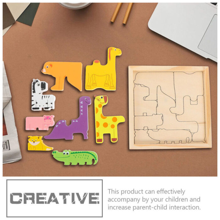 Cute Colorful Animal Shape Wooden Puzzle Toy For Kids - Image 2