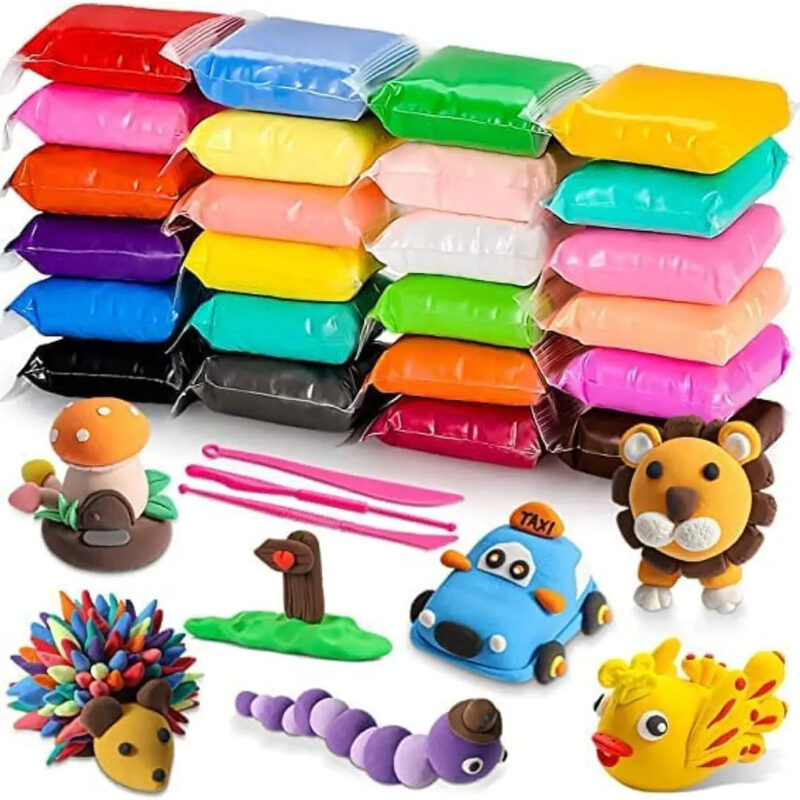 Pack of 4 Colorful DIY Art Clay Fluffy Foam with Tools (12 Color Foams in Each Pack)