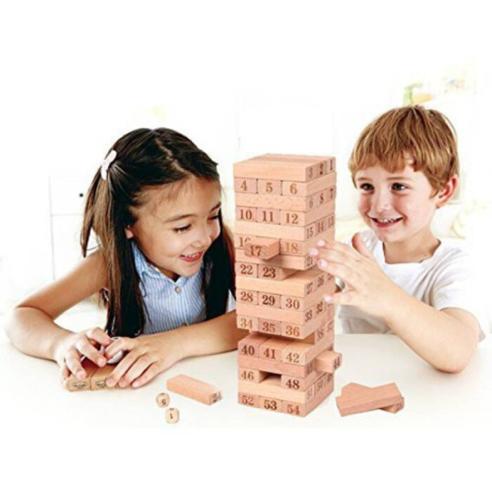 Classic Plain Jenga Wooden Puzzle Blocks Stacking Game 48 Pcs For Toddlers - Image 3