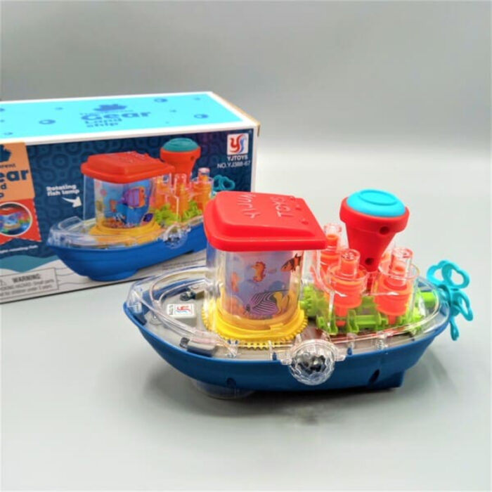 Underwater Symphony Transparent Musical Land Ship Toy With Dazzling Lights - Image 2