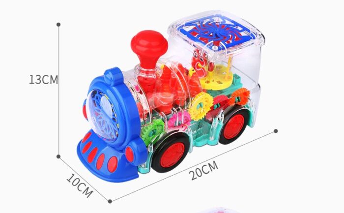 Electric Transparent Gear Train Universal Walking Train Colorful Lights Musical Toy - Image 8