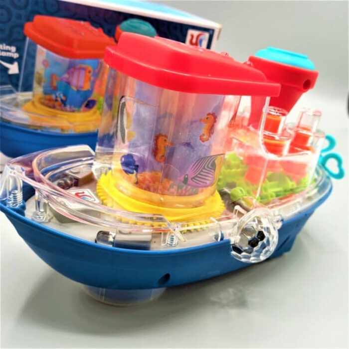 Underwater Symphony Transparent Musical Land Ship Toy With Dazzling Lights - Image 9