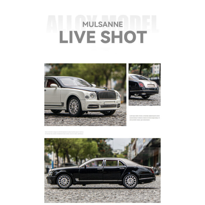 1:24 Bentley Mulsanne Alloy Die-Cast Model Car With Sound & Light - Image 6