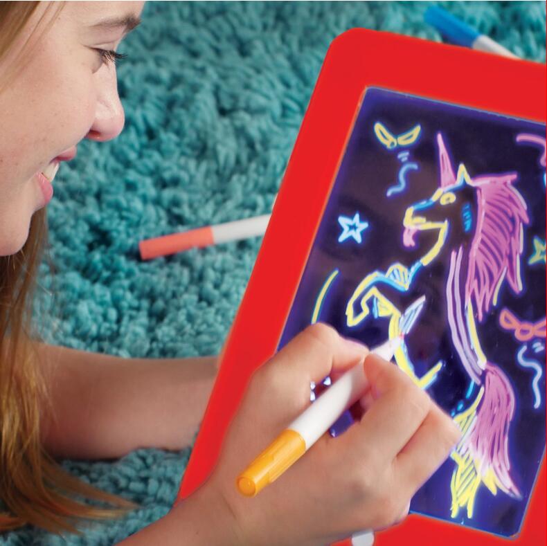 Kids 3D Magic Pad LED Writing Magic Board With Pen Brush - Image 7