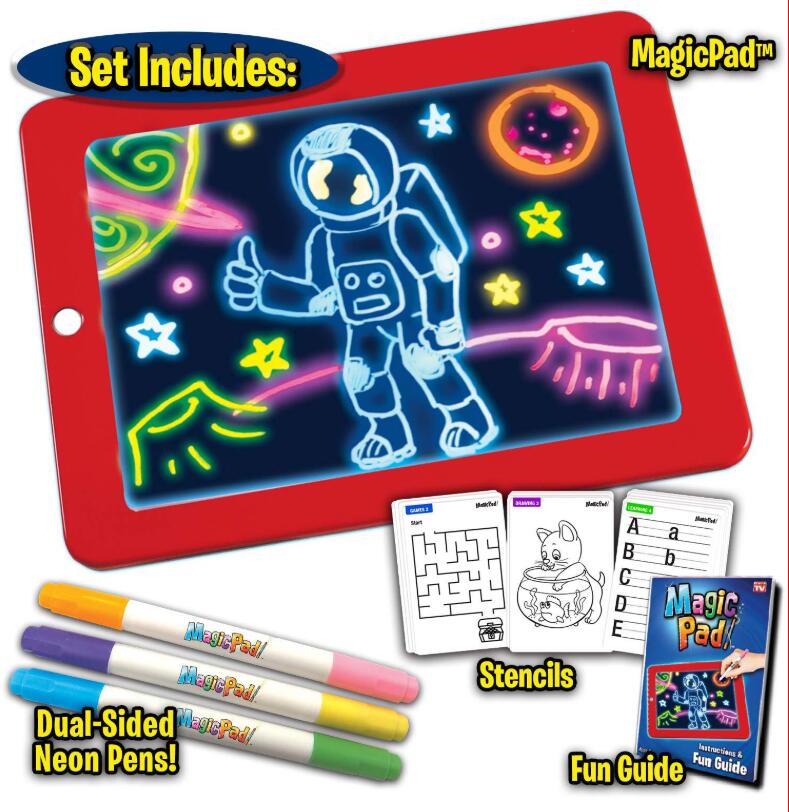 Kids 3D Magic Pad LED Writing Magic Board With Pen Brush - Image 6