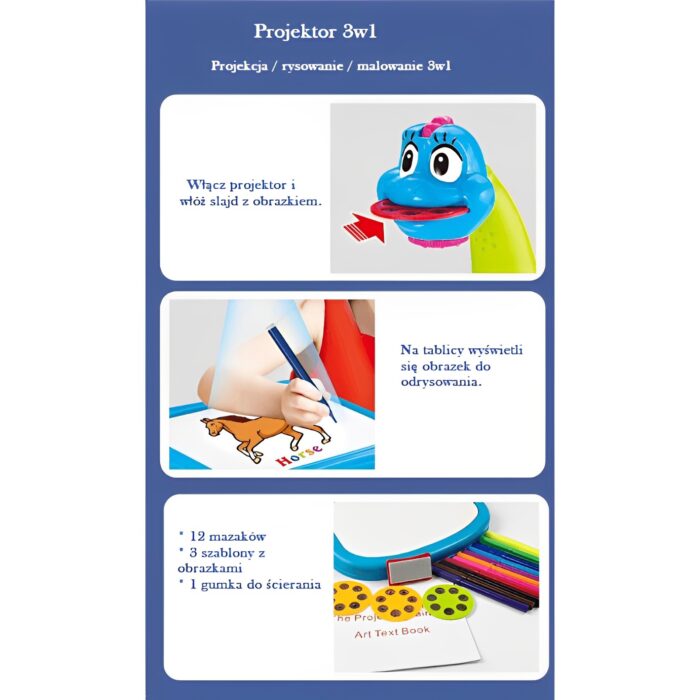 Multifunctional Cute Dinosaur Shaped Drawing Projection Painting Board - Image 5