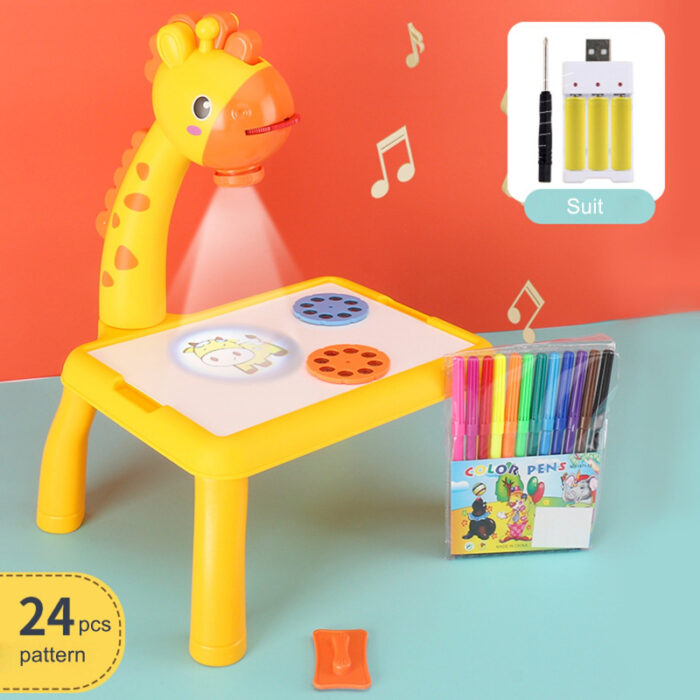 Projector Painting Desk Drawing Board Table With Projection Function Educational Toy For Kids - Image 9