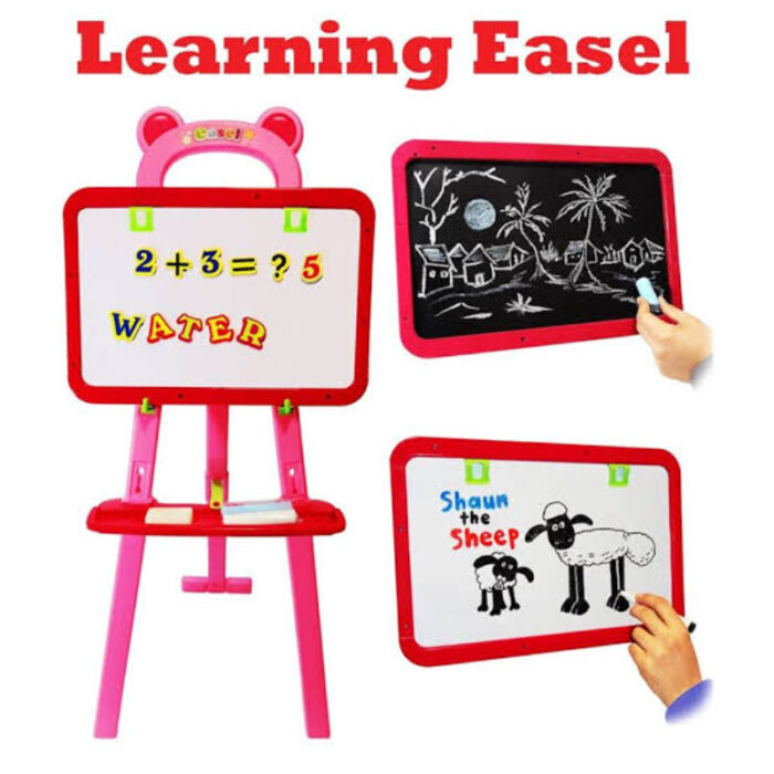 3 In 1 Hello Kitty Learning Easel With White Magnetic, Chalk And Paper Clip Board - Image 5