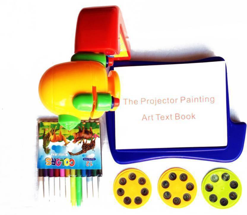Projector Painting Activity Toy Learning Kit With Changeable Slides And 21 Shades Paper Book - Image 2